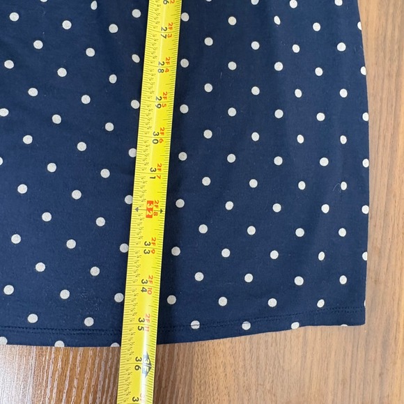 Ann Taylor‎ Navy Polka Dot Sleeveless Wrap V Neck Knee Length Dress XS - Picture 7 of 8